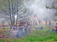The Confederate advance ceases