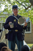 The soldier carried his own tinware