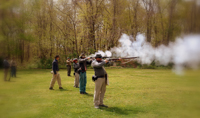 Confederates practicing skirmish drill