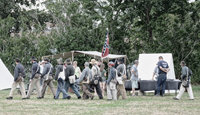 The Confederates marching off