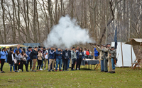 Confederates demonstrating loading and firing