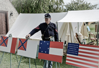 The Ordnance Sgt. at his flag display