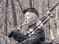 playing the bagpipes