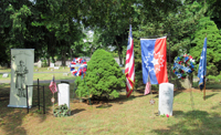 The newly unveiled headstones