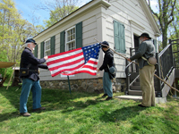 Raising the flag