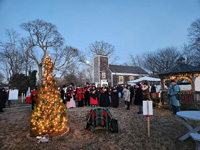 Lighting the Christmas tree