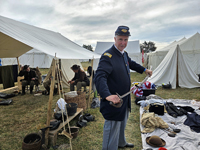 trying out the merchandise