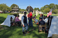 cleaning their muskets