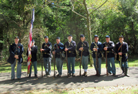 Posing before the short parade