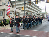 Marching to the staging area