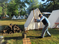 Our 81-year old Ordnance Sgt. chopping wood